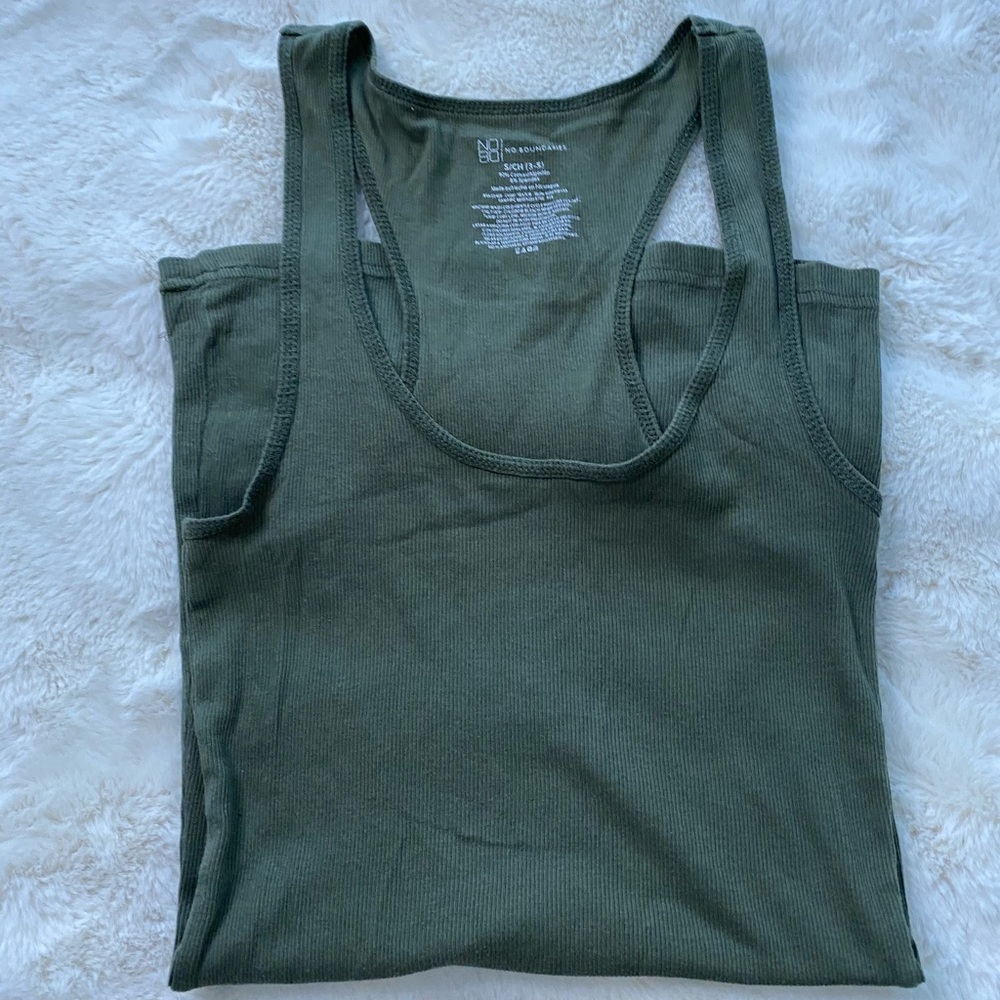 No Boundaries Green Tank Top